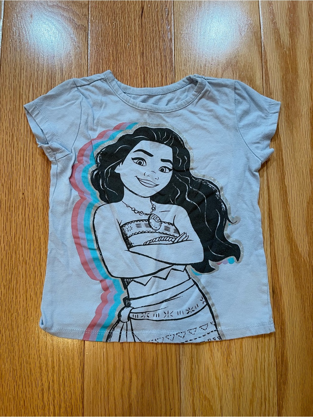 Gray Blue Girls' Character Graphic Tee - Disney Moana